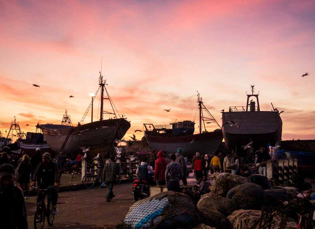 Рыбацкий порт в городе Эс-Сувейра